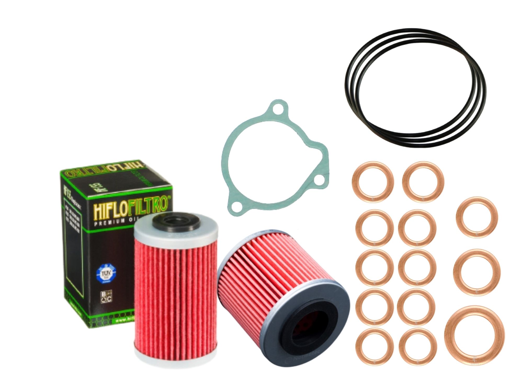 Oil change kit suitable for KTM 400 620 LC4 SC SXC Microfilter Motorex Power Synt 10W/50