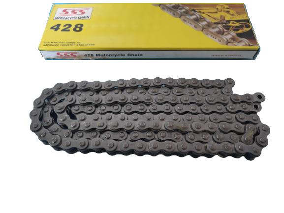 SSS Motorcycle Chain 428 Pitch 130 Links Clip Lock